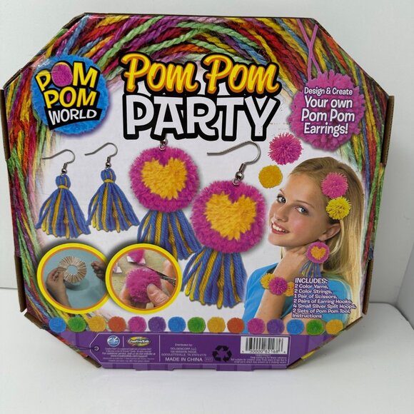 Pom Pom World Creative Kids DIY Pom Pom Earrings Jewelry Making Kit Girl Gift - Picture 8 of 12